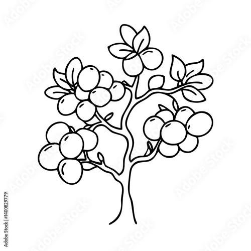 plum tree icon, plum tree vector illustration-simple illustration of plum tree, perfect for plum tree logos and icons
