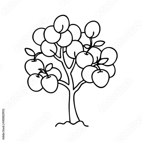 plum tree icon, plum tree vector illustration-simple illustration of plum tree, perfect for plum tree logos and icons