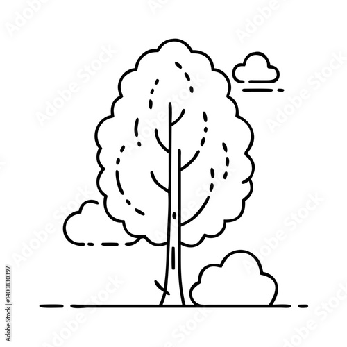 poplar tree icon, poplar tree vector illustration-simple illustration of poplar tree, perfect for poplar tree logos and icons