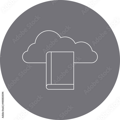 Cloud Library icon single vector illustration