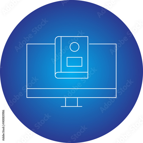 Online Library icon single vector illustration