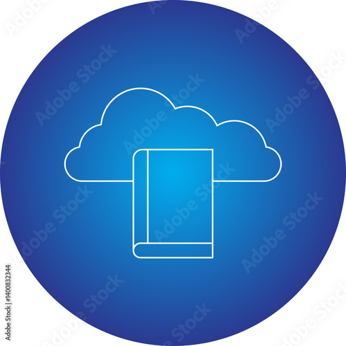Cloud Library icon single vector illustration
