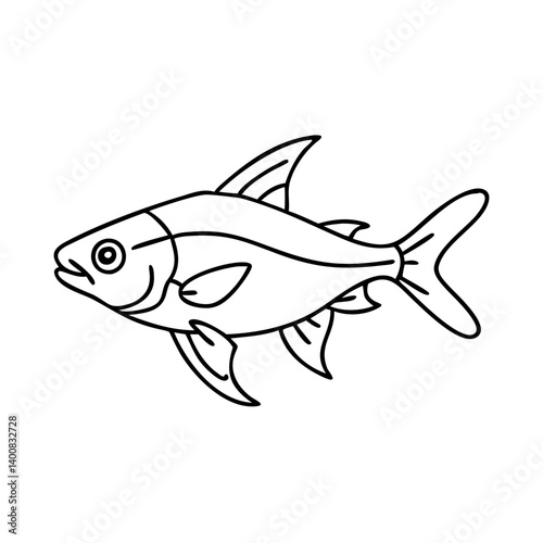rummy nose tetra fish icon, rummy nose tetra fish vector illustration-simple illustration of rummy nose tetra fish, perfect for rummy nose tetra fish logos and icons