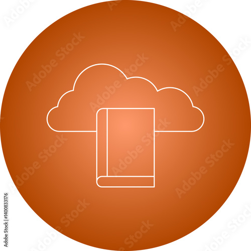 Cloud Library icon single vector illustration
