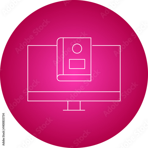 Online Library icon single vector illustration