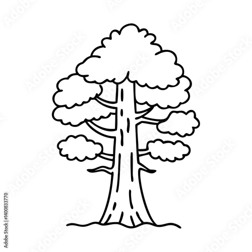 sequoia tree icon, sequoia tree vector illustration-simple illustration of sequoia tree, perfect for sequoia tree logos and icons