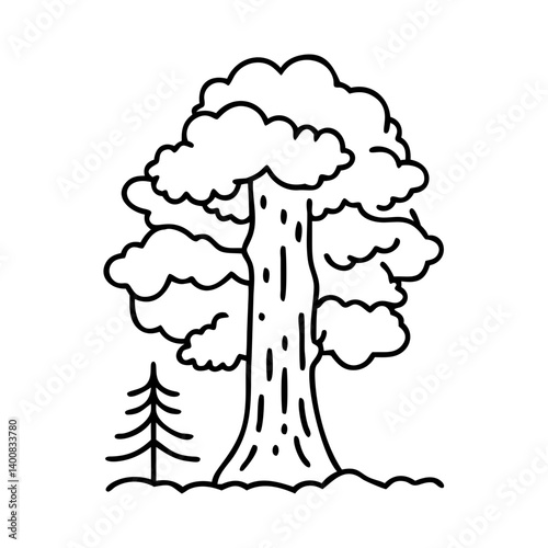 sequoia tree icon, sequoia tree vector illustration-simple illustration of sequoia tree, perfect for sequoia tree logos and icons