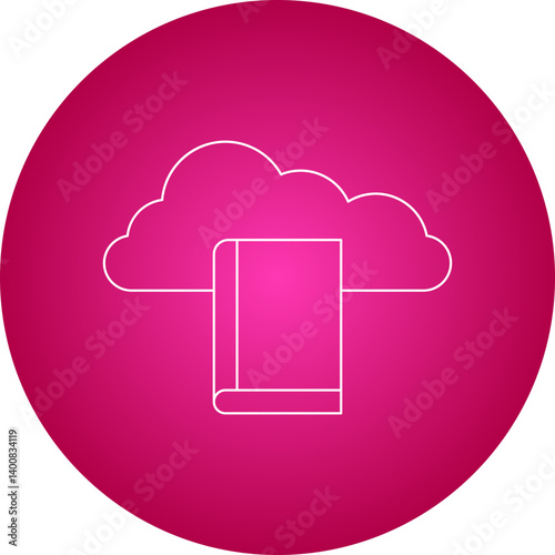 Cloud Library icon single vector illustration