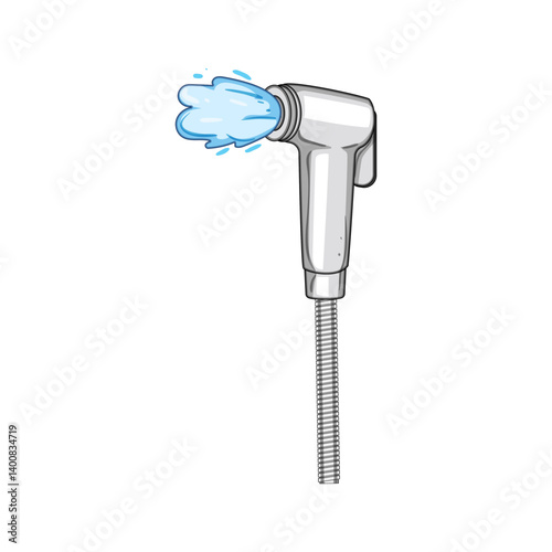 water bidet sprayer cartoon vector illustration