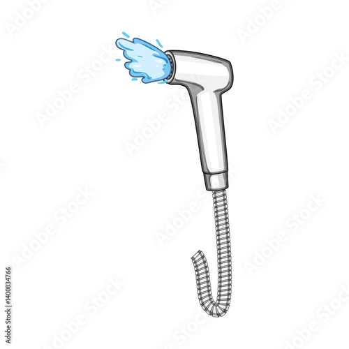 hygiene bidet sprayer cartoon vector illustration