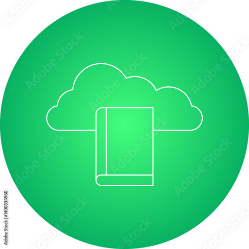 Cloud Library icon single vector illustration