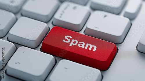 Red Spam Button on a Computer Keyboard