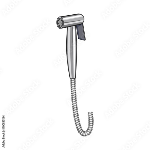 pressure bidet sprayer cartoon vector illustration