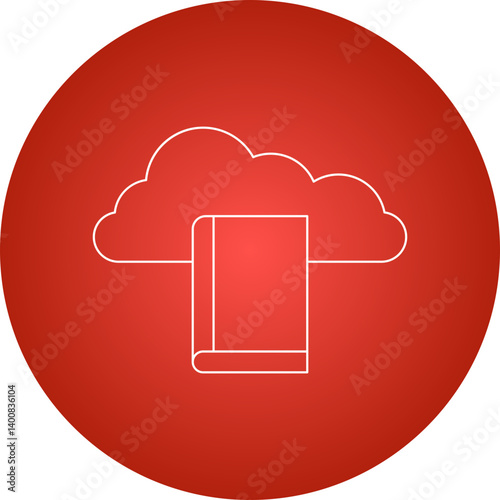Cloud Library icon single vector illustration