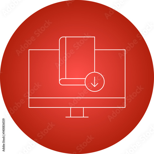 Download EBook icon single vector illustration