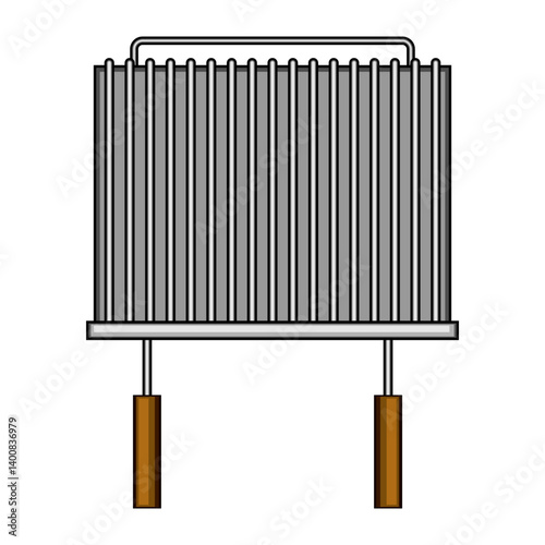 outdoor grill rack cartoon vector illustration