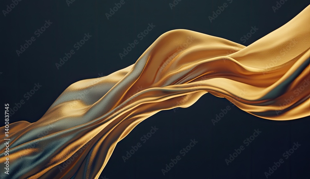 Fototapeta premium Luxurious Golden Fabric Drape