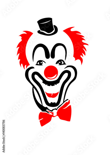 clown nez rouge noeud papillon chapeau