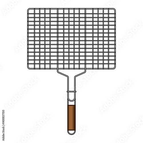 stainless grill rack cartoon vector illustration