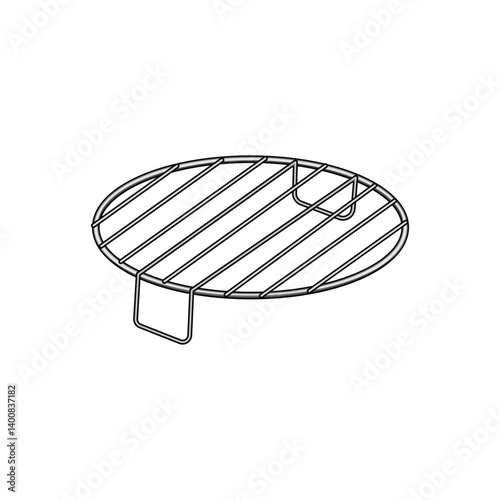 portable grill rack cartoon vector illustration