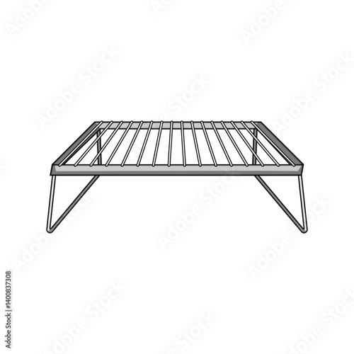 nonstick grill rack cartoon vector illustration