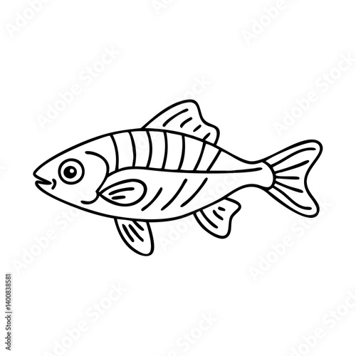 zebra danio fish icon, zebra danio fish vector illustration-simple illustration of zebra danio fish, perfect for zebra danio fish logos and icons