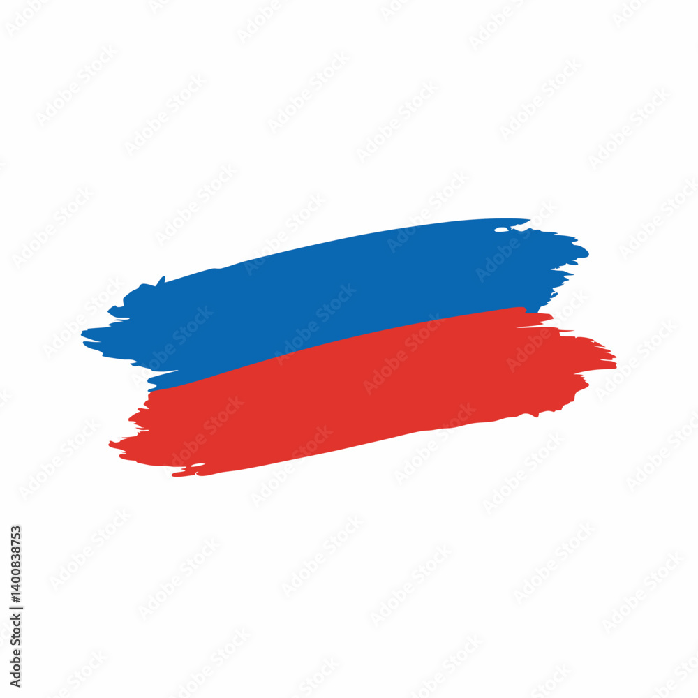 Naklejka premium Red blue grunge brush strokes oil paint isolated 