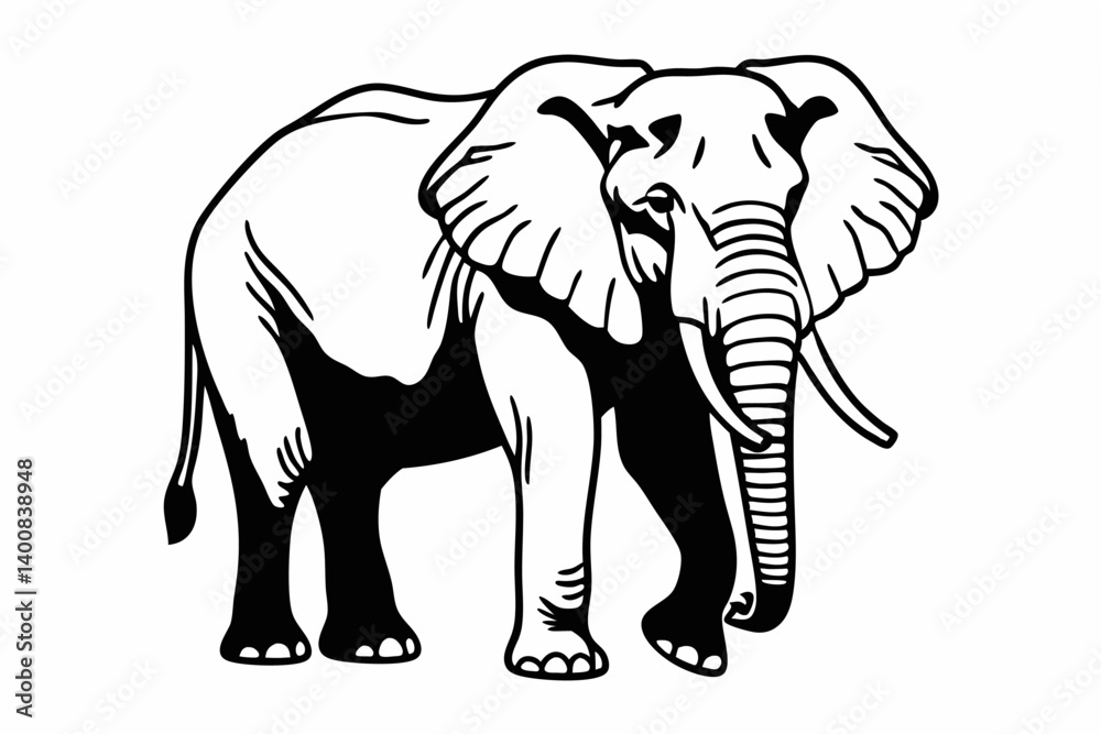 Fototapeta premium Minimalist and elegant line art animal vector illustration featuring clean, smooth outlines and modern design. Perfect for branding, tattoos, packaging, posters, kids’ designs, and digital projects. T