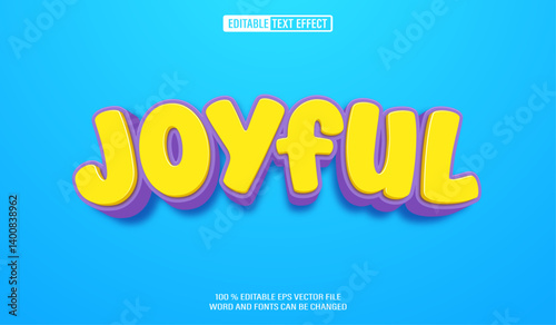 Editable 3d text style effect - Joyful text effect Template