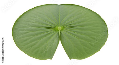 Large green lily pad with intricate leaf structure and natural patterns ideal for botanical illustrations and nature studies