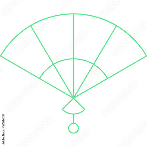 Paper Fan icon single vector illustration