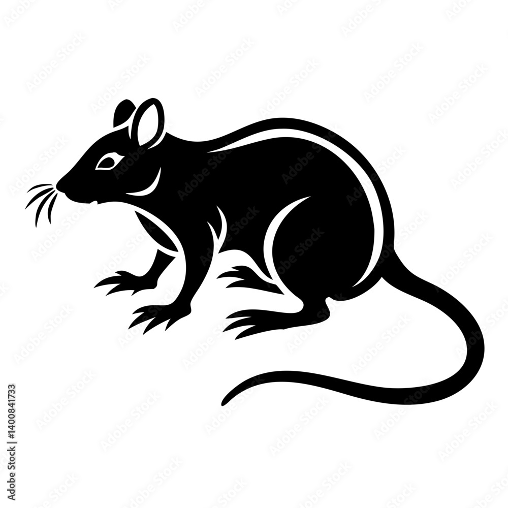 Obraz premium Rodent rat silhouette