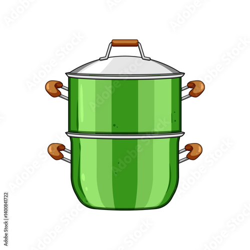 Obraz na płótnie cookware steamer pot cartoon vector illustration w salonie