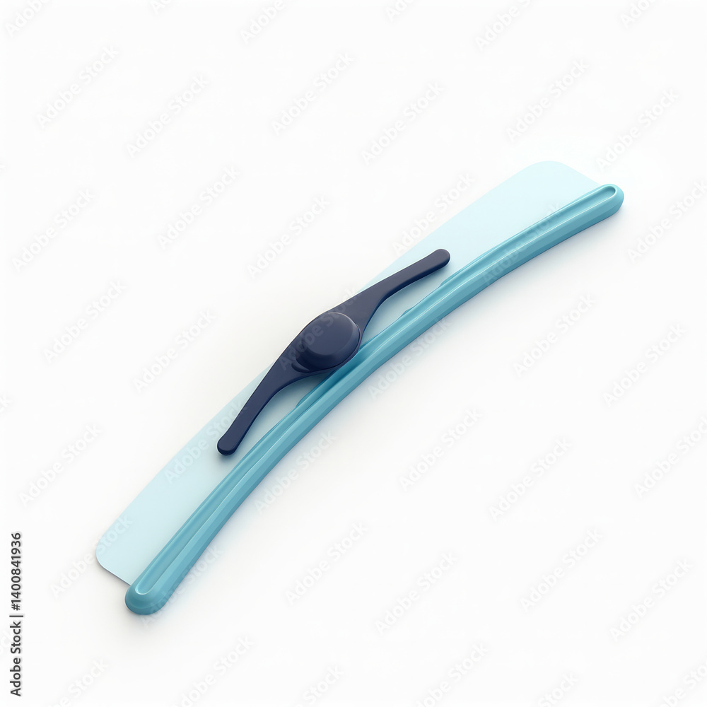 Stylized Windshield Wiper Blade Mid-Swipe Floating 3D Stylized Windshield Wiper Blade Mid-Swipe Floating 3D