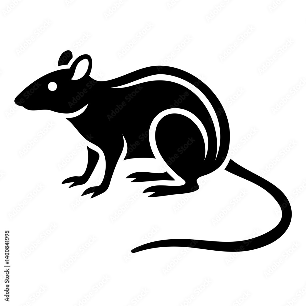 Obraz premium Rodent rat silhouette