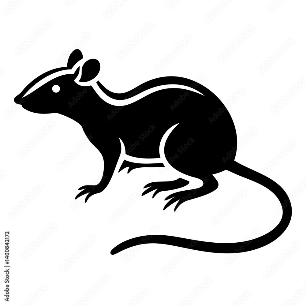 Obraz premium Rodent rat silhouette