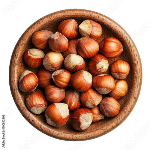 Harvesting fresh hazelnuts farm food photography on a transparent background