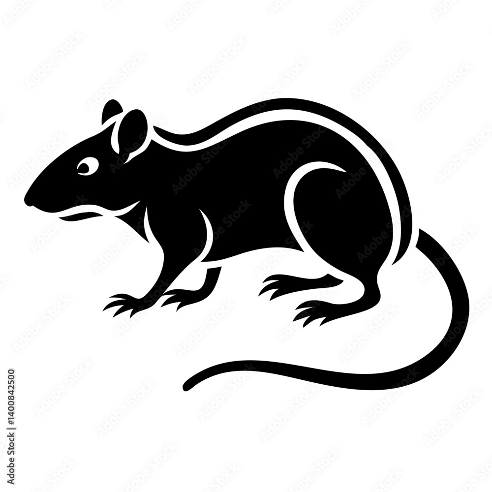 Obraz premium Rodent rat silhouette