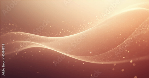 RGB smooth, light-colored flowing waves or curves on a soft gradient background. Add small glowing light particles or bokeh effects scattered across the image Use a light white and black color palettn