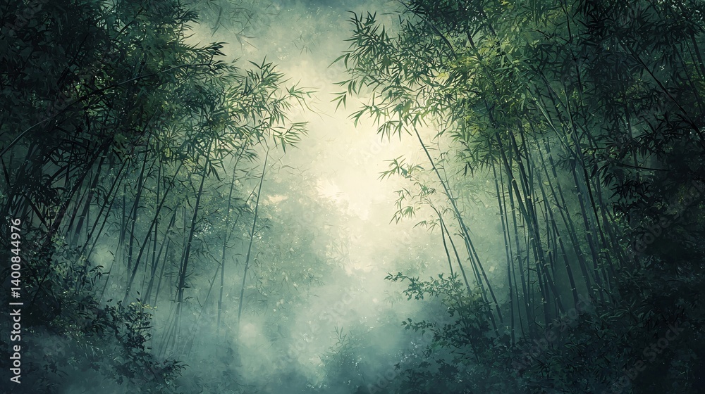 Deep light in the bamboo forest Deep light in the bamboo forest
