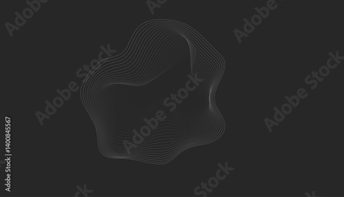 Fotografia Abstract elevation-style lines creating flowing topographic motion artwork