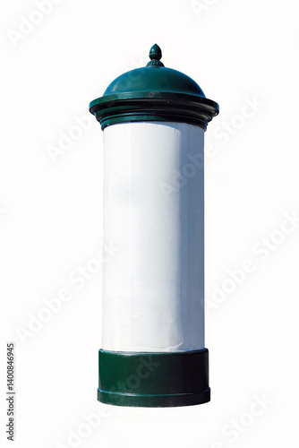Blank advertising column isolated on white background