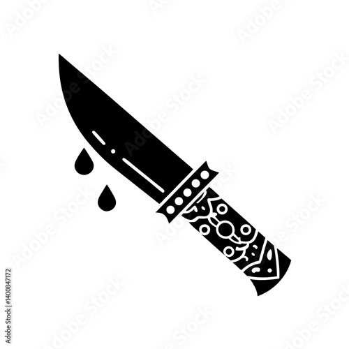 creative details Bloody Knife Icon Vector Illustration