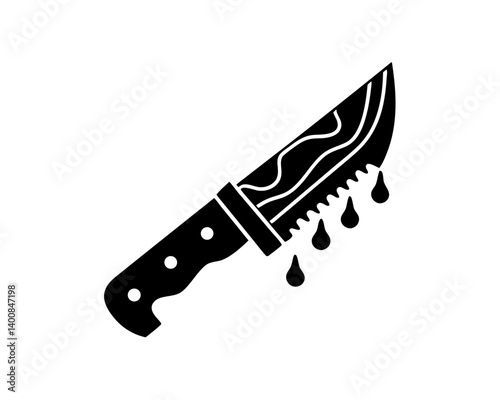 creative details Bloody Knife Icon Vector Illustration