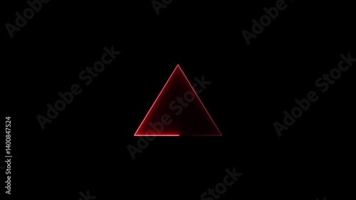 Simple neon triangle animation Triangle animation by cyan neon on black background. Neon Light Triangle Frame Illustration. Neon triangle frame. 