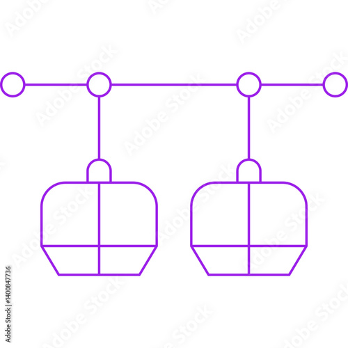 Cable Car Ride icon single vector illustration