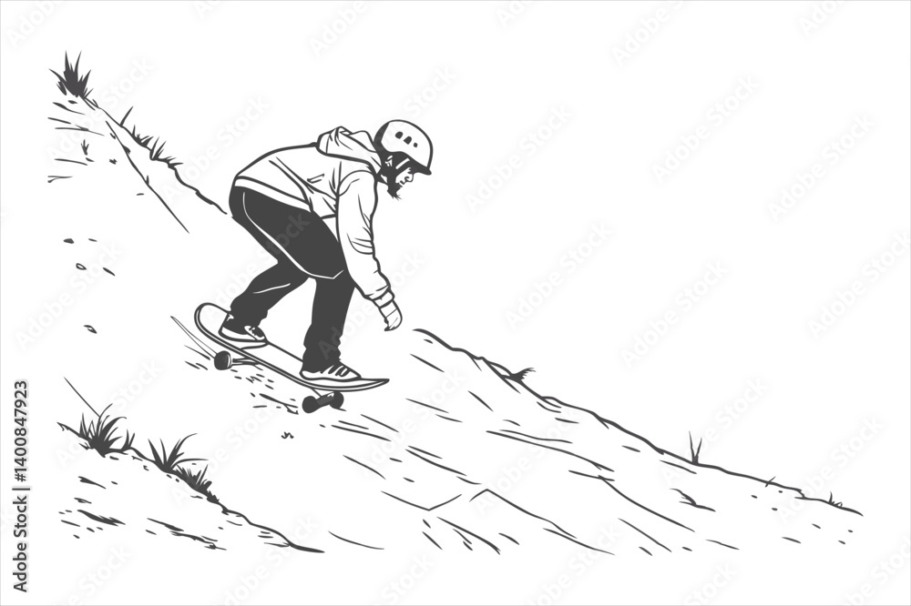 White Grungy Hill Texture Background.