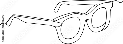 Stylish sunglasses one line art vector