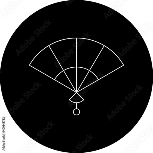Paper Fan icon single vector illustration