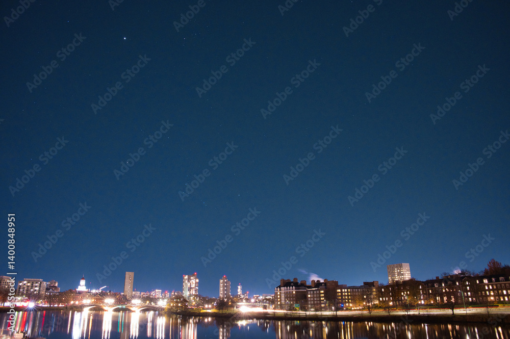 Naklejka premium night in boston and stars